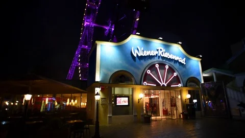 Big wheel in Prater at night 스톡 동영상 108732828