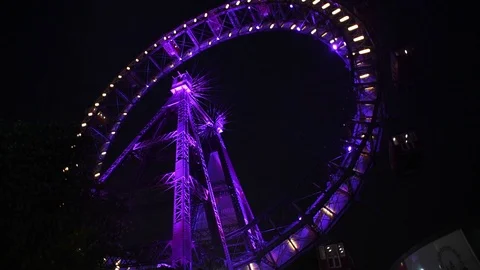 Big wheel in Prater at night Stock Footage 108733612