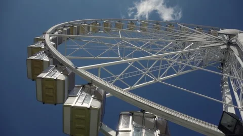 Big Wheel in a Theme Park, tilt - 60fps Stock Footage 52436363