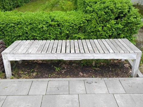 Big white bench Stock Photos