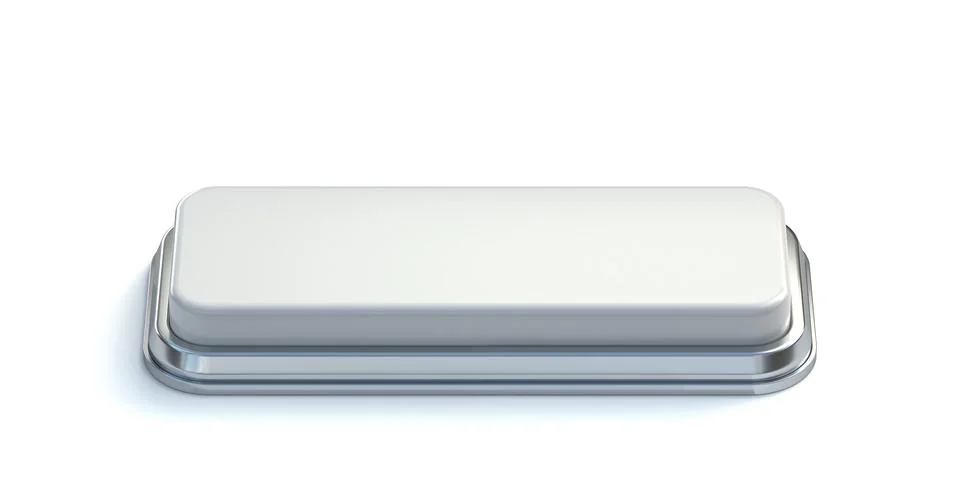 Big white button 3D Stock Illustration