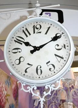 Big White Clock Stock Photos