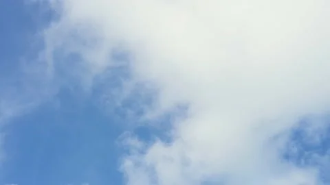 Big white cloud in the blue sky 4k stock video footage no birds. Stock Footage 144568933