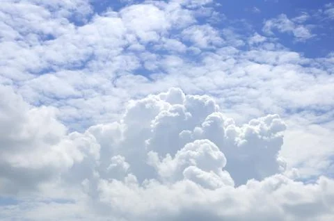Big white cloud on sky, sun shine day. Stock Photos
