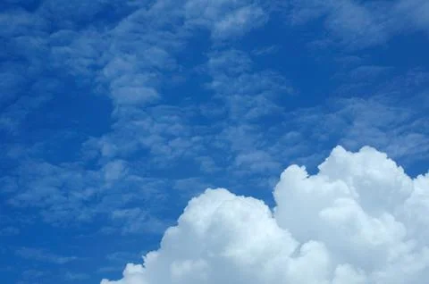 Big white cloud on sky, sun shine day. Stock Photos