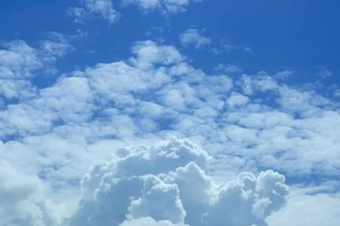 Big white cloud on sky, sun shine day. Stock Photos