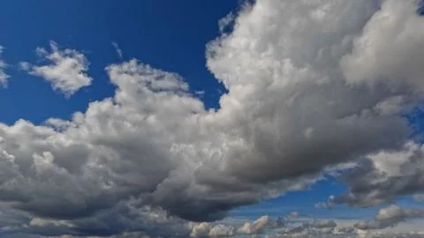 Big white clouds beautiful sky bg - photo of nature Stock Photos