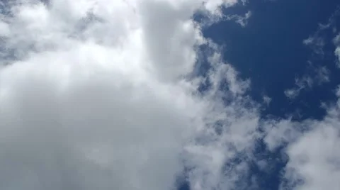 Big white clouds in blue sky - timelapse of cumulus - Full HD Stock Footage 50492531