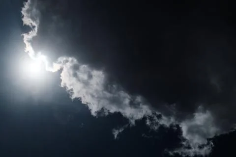 Big white clouds in the blue sky Foto stock