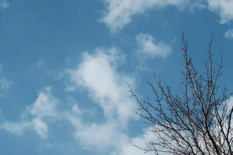 Big white clouds in the blue sky Stock Photos