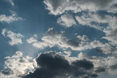 Big white clouds in the blue sky Stock Photos