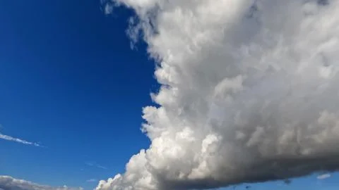 Big white clouds cute sky backdrop - photo of nature Stock-Fotos