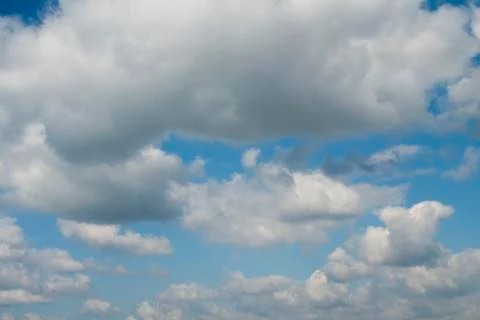 Big white clouds in sky Stock Photos