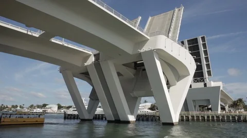 Big White Drawbridge Closing Video stock 102139010