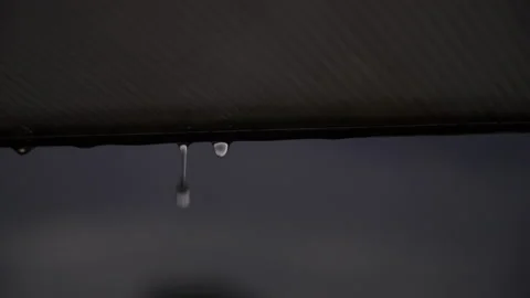 Big white drops on a dark background. 4K Stock Footage 211819901