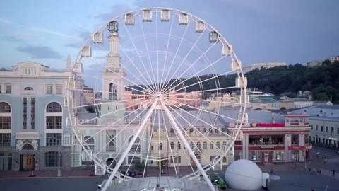 The big white Ferris wheel, Kiev, Ukraine Stock Footage 220804294