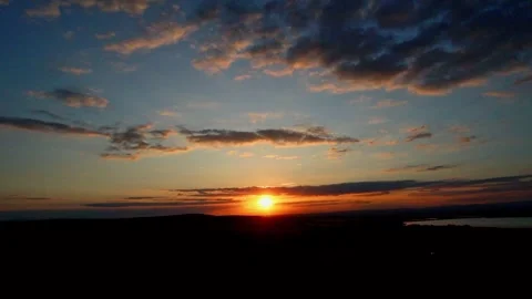 Big white fluffy clouds in the blue sky.Summer background. Video stock 256037858