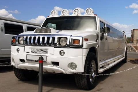 The big white limousine Stock Photos