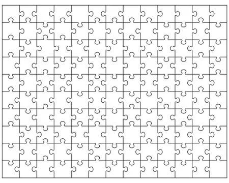 Big white puzzle Stock Illustration