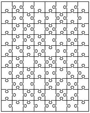 Big white puzzle Stock Illustration