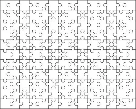 Big white puzzles Stock Illustration