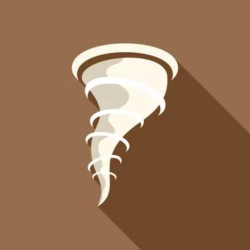 Big white tornado rotating with long shadow Stock Illustration