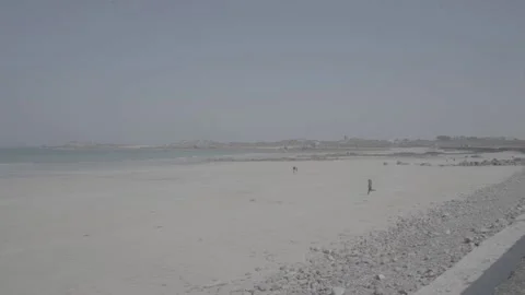 Big wide empty sandy beach- SLOG Slow motion 120fps Stock Footage 130588729