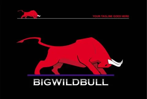 Big wild red bull Stock Illustration