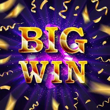 Big win banner illuminated Stock Illustration