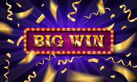 Big win banner illuminated Stock Illustration