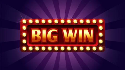 Big win banner. Winner frame, jackpot background. Red and gold congratulation Stock Illustration