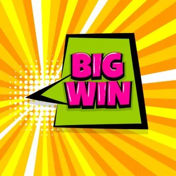 Big win comic text radial backdrop Stock Illustration