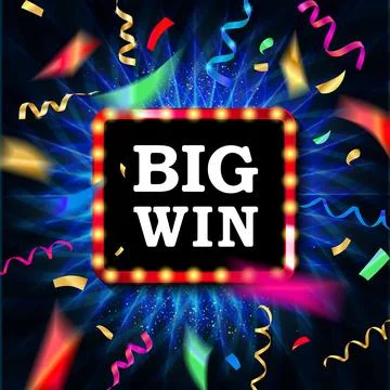 Big win congratulations frame Stock Illustration