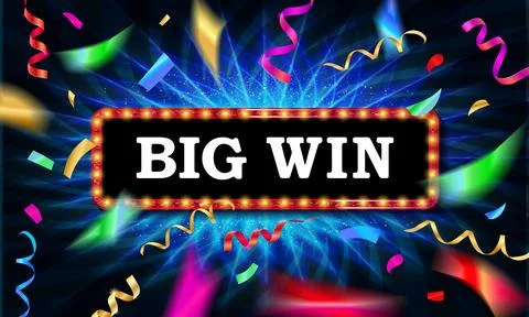 Big win congratulations frame Stock Illustration