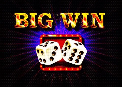 Big win gold text on retro red board vector banner Stock Illustration