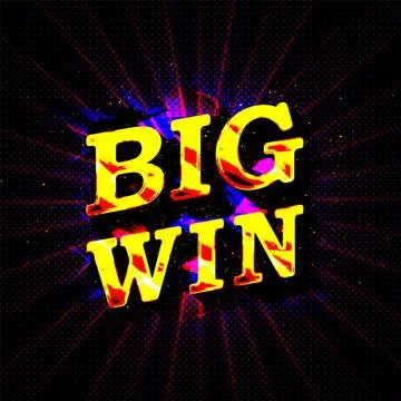 Big win gold text on retro red board vector banner. Stock Illustration