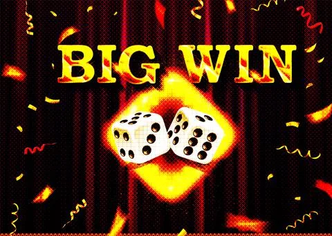 Big win gold text on retro red board vector banner. Stock Illustration