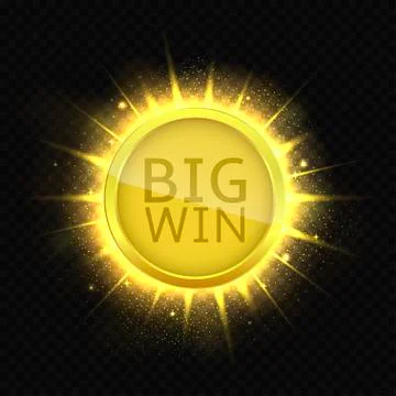 Big Win golden label Stock Illustration