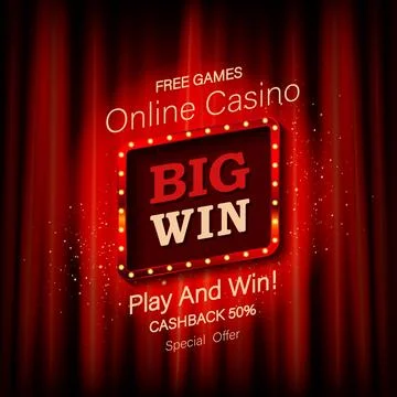 Big Win Neon Banner Stock Illustration