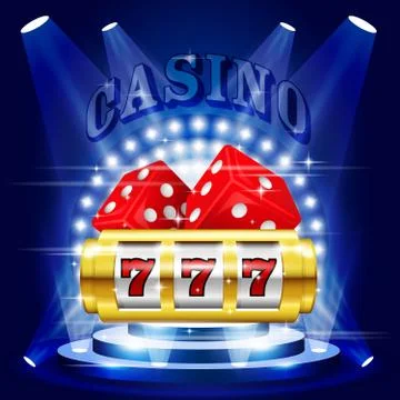 Big win or jackpot - 777 on slot machine, casino concert Stock Illustration