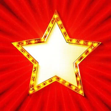 Big Win Retro Shining Star Banner Stock Illustration