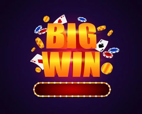 Big win template. Bright banner win in gambling roulette and poker Stock Illustration