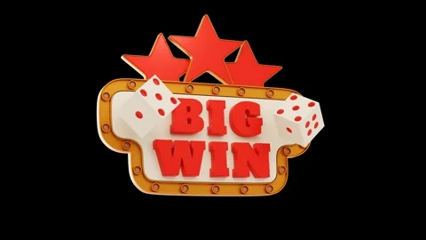 Big Win Text with Dice and Star Transparent Background Stock Footage 309837886