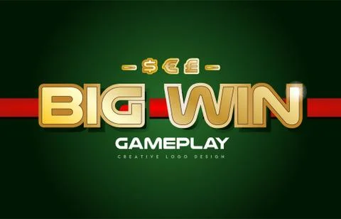 Big win word text logo banner postcard design typography Stock Illustration