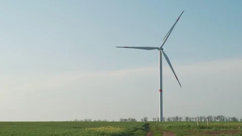 Big wind generator rotating in slow motion. Stock Footage 108024799