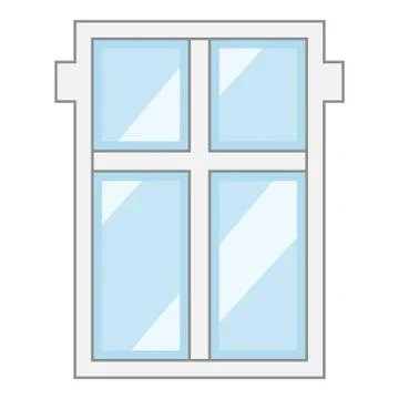 Big window frame icon, cartoon style Ilustración de archivo
