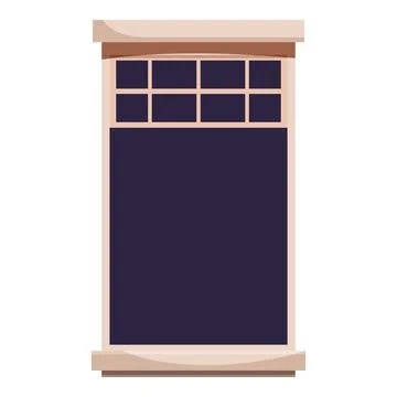 Big window with transom showing dark sky Ilustración de archivo