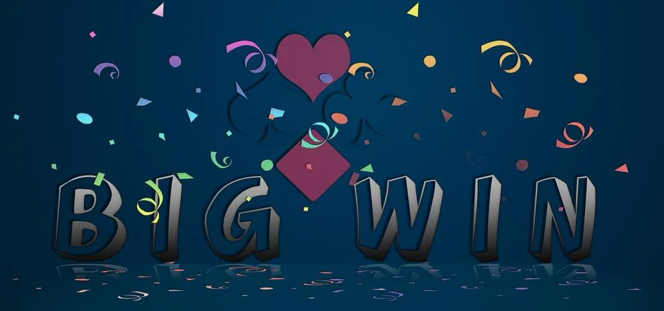 Big wins 3d rendering background concept. Illustrazione stock