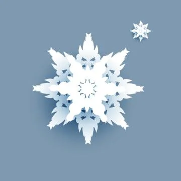 Big winter white snowflake Stock Illustration