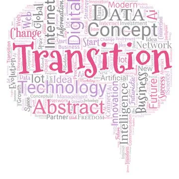 Big word cloud in the shape of chat box with words transition. Dramatic or Stock Illustration